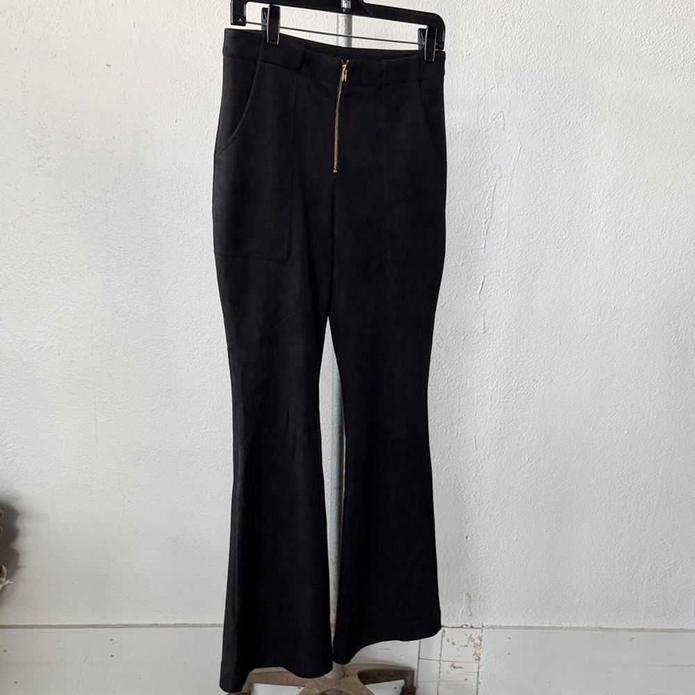 NWT Cynthia Rowley Nadia Ultra Suede Flared Pants Size 8